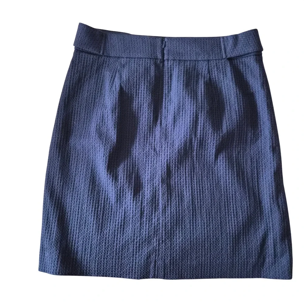 Brooks Brothers Navy Blue‎ Textured Mini Skirt Gold Button A-Line Preppy Size 10